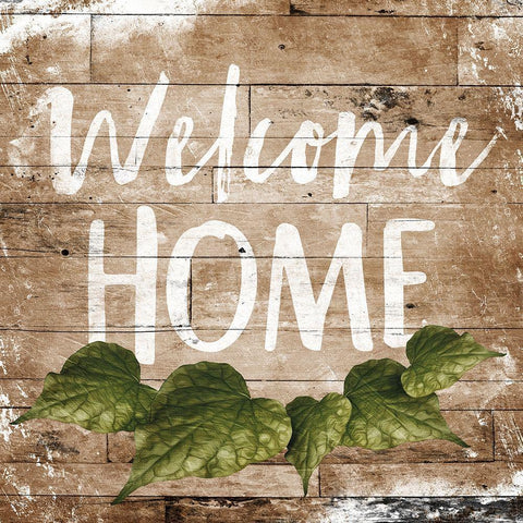 Welcome Home Black Modern Wood Framed Art Print with Double Matting by Villa, Mlli