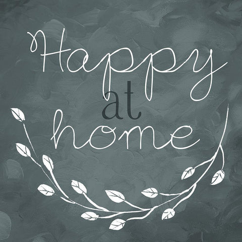 Happy At Home White Modern Wood Framed Art Print with Double Matting by Villa, Mlli