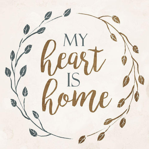 My Heart Black Ornate Wood Framed Art Print with Double Matting by Villa, Mlli