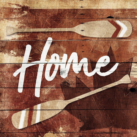 Home Oars Canada Black Ornate Wood Framed Art Print with Double Matting by Villa, Mlli