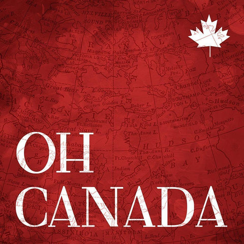 Canada Map Black Modern Wood Framed Art Print with Double Matting by Villa, Mlli