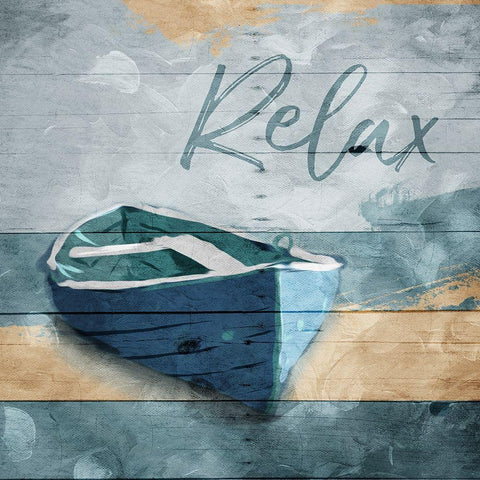 Relax Boat Gold Ornate Wood Framed Art Print with Double Matting by Villa, Mlli