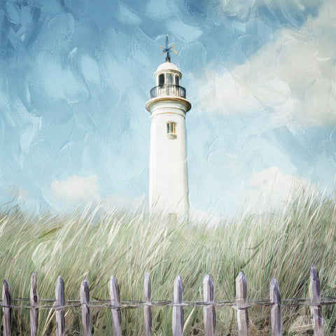Light House On The Hill Black Modern Wood Framed Art Print by Villa, Mlli