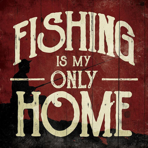 Fishing Home White Modern Wood Framed Art Print by Villa, Mlli