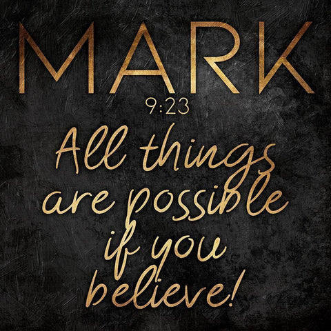 Gold Bold Possible Black Modern Wood Framed Art Print with Double Matting by Villa, Mlli