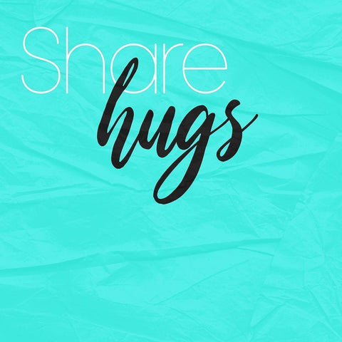 Share Hugs White Modern Wood Framed Art Print by Villa, Mlli