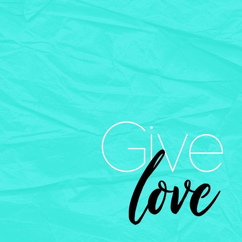 Give Love White Modern Wood Framed Art Print with Double Matting by Villa, Mlli