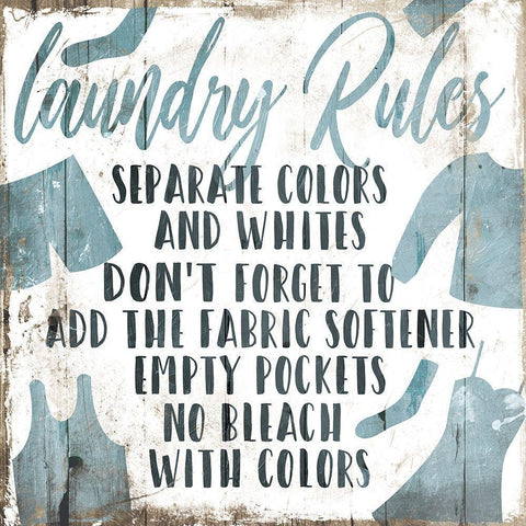 Laundry Rules Separate Black Modern Wood Framed Art Print with Double Matting by Villa, Mlli