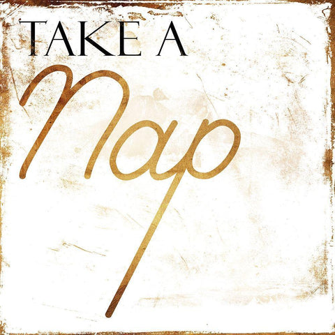 Take A Nap Black Modern Wood Framed Art Print with Double Matting by Villa, Mlli