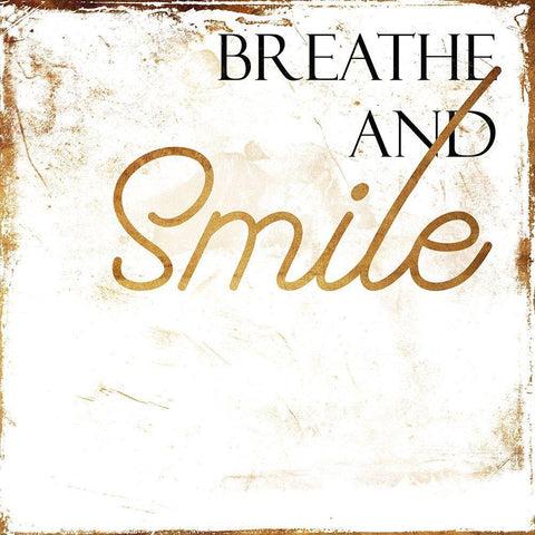 Breath And Smile White Modern Wood Framed Art Print with Double Matting by Villa, Mlli
