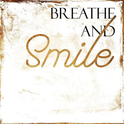 Breath And Smile Black Modern Wood Framed Art Print by Villa, Mlli