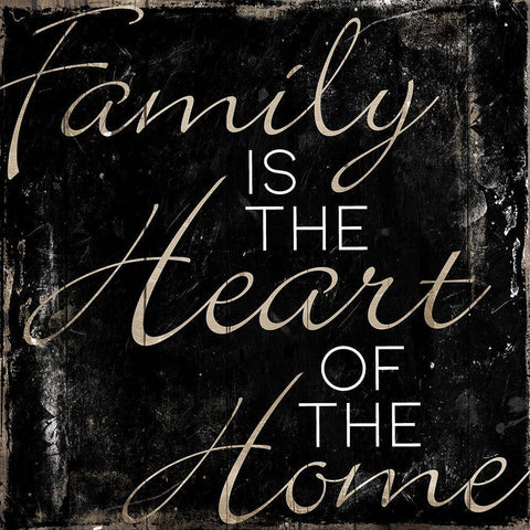 Family Heart Home White Modern Wood Framed Art Print with Double Matting by Villa, Mlli
