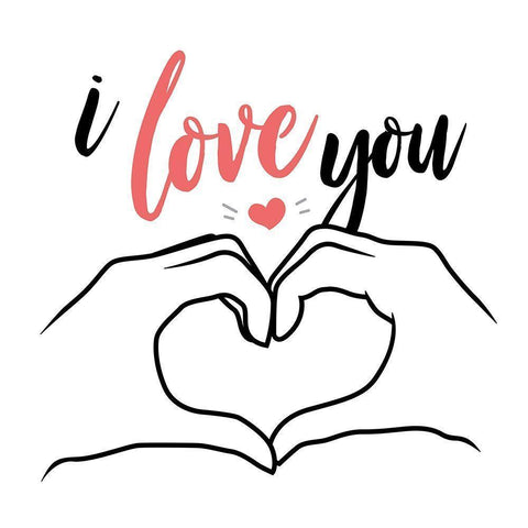 I Love You Black Modern Wood Framed Art Print with Double Matting by Villa, Mlli