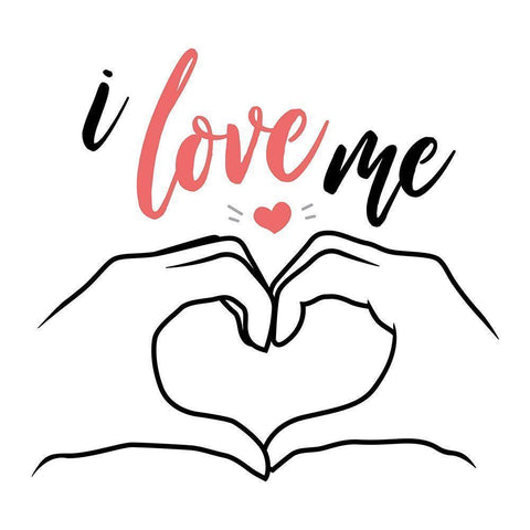 I Love Me Black Modern Wood Framed Art Print with Double Matting by Villa, Mlli