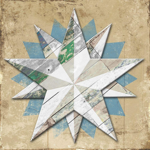 Wood Star White Modern Wood Framed Art Print with Double Matting by Villa, Mlli