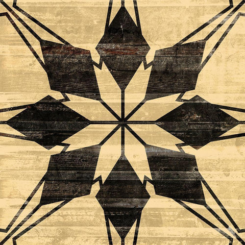 Black Wood Star Black Modern Wood Framed Art Print by Villa, Mlli