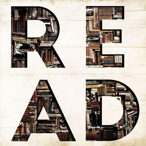 Read Books White Modern Wood Framed Art Print with Double Matting by Villa, Mlli