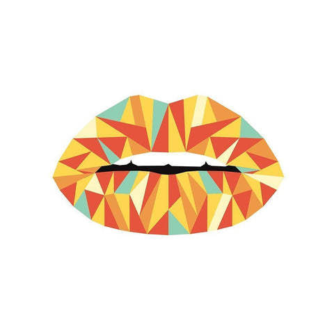 Geo Lips Black Modern Wood Framed Art Print by Villa, Mlli