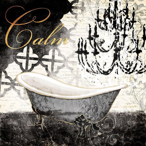 Calm Tub White Modern Wood Framed Art Print by Villa, Mlli