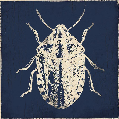 Bug Life Blue Four Black Modern Wood Framed Art Print by Villa, Milli