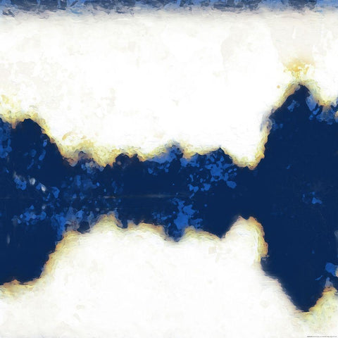 Blue Crack In Time White Modern Wood Framed Art Print by Villa, Mlli