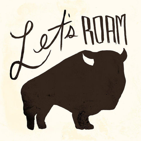 Lets Roam Black Modern Wood Framed Art Print by Villa, Mlli
