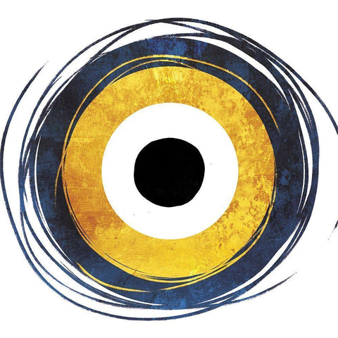 Abstract Eye Black Modern Wood Framed Art Print with Double Matting by Villa, Mlli