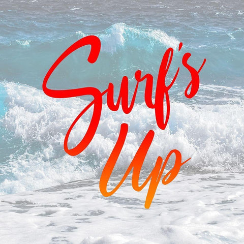 Surfs Up White Modern Wood Framed Art Print with Double Matting by Villa, Mlli