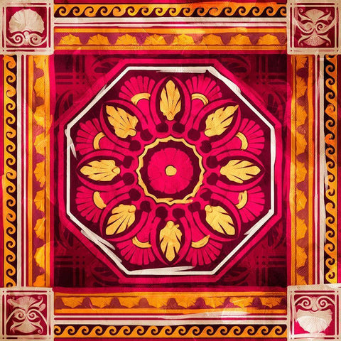 Hot Medallion White Modern Wood Framed Art Print by Villa, Mlli