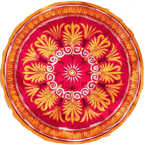 Medallion Plate White Modern Wood Framed Art Print by Villa, Mlli