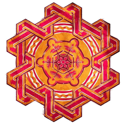 Medallion Plate Mate Reversed White Modern Wood Framed Art Print by Villa, Mlli