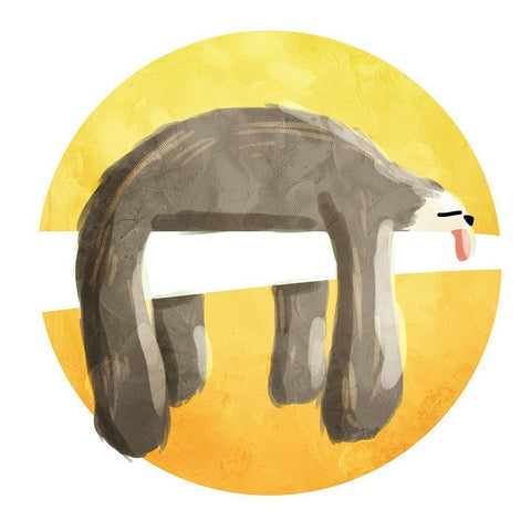 Sleep Sloth Black Modern Wood Framed Art Print by Villa, Mlli