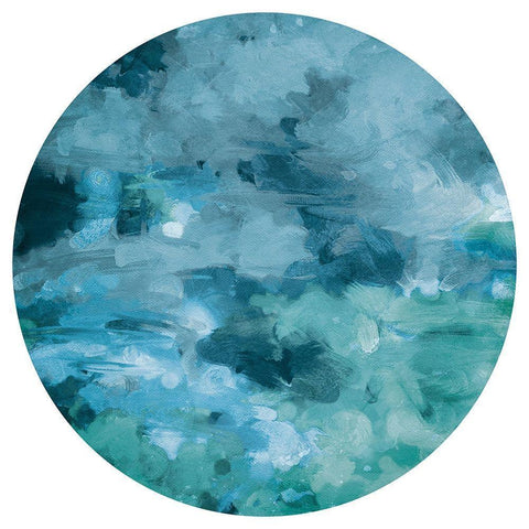 More Cloudy With Chance Circle White Modern Wood Framed Art Print by Villa, Mlli