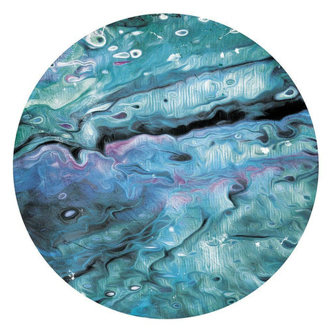 Unclear Waters Circle White Modern Wood Framed Art Print with Double Matting by Villa, Mlli