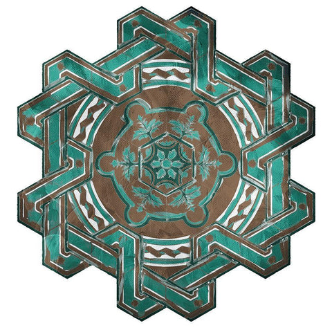 GB Medallion Plate Mate Reversed White Modern Wood Framed Art Print by Villa, Mlli