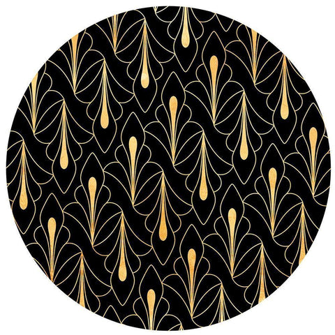 Night Palm Circle White Modern Wood Framed Art Print with Double Matting by Villa, Milli