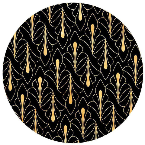 Night Palm Circle Black Modern Wood Framed Art Print by Villa, Milli