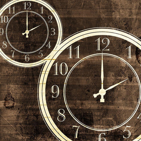 Wood Clocks Black Modern Wood Framed Art Print by Villa, Mlli