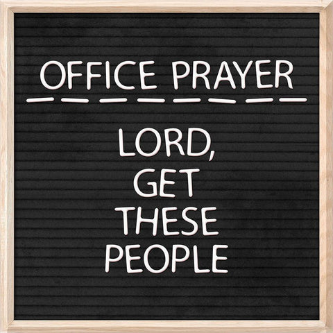 Office Prayer Black Modern Wood Framed Art Print with Double Matting by Villa, Mlli