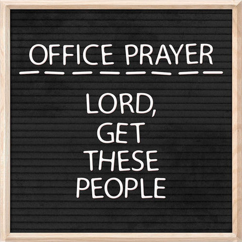 Office Prayer Black Ornate Wood Framed Art Print with Double Matting by Villa, Mlli