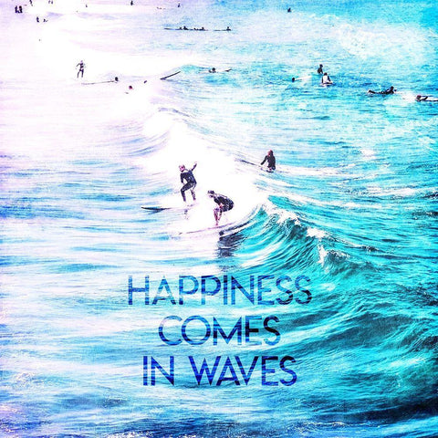 Happiness Comes In Waves Black Ornate Wood Framed Art Print with Double Matting by Villa, Mlli