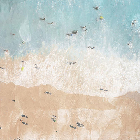 Lay Out On The Beach Two Black Modern Wood Framed Art Print by Villa, Mlli