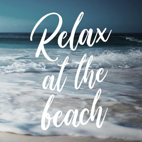 Relax At The Beach White Modern Wood Framed Art Print with Double Matting by Villa, Mlli