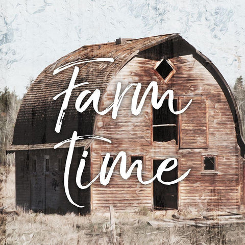 Farm Time Black Modern Wood Framed Art Print with Double Matting by Villa, Mlli