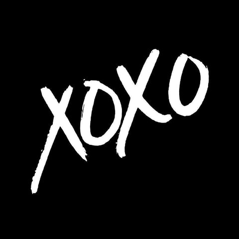 Xoxo Black Black Modern Wood Framed Art Print with Double Matting by Villa, Mlli