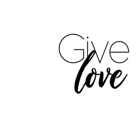 Give Love White Modern Wood Framed Art Print with Double Matting by Villa, Mlli