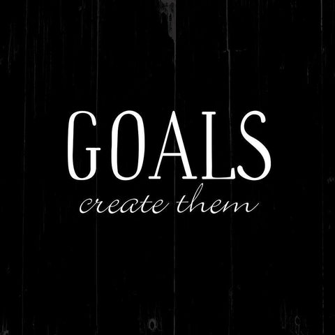 Goals Black White Modern Wood Framed Art Print with Double Matting by Villa, Mlli