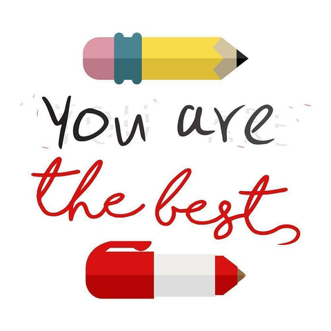Your Are The Best White Modern Wood Framed Art Print by Villa, Mlli