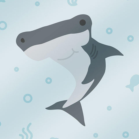 Happy Hammerhead Black Ornate Wood Framed Art Print with Double Matting by Villa, Mlli
