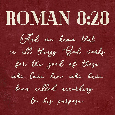 Roman 8:28 Black Modern Wood Framed Art Print with Double Matting by Villa, Mlli